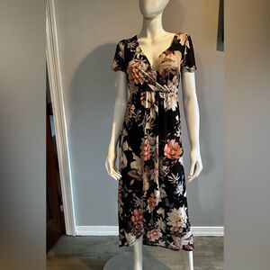 Beautiful Faux Wrap Floral Maxi Dress Vanilla Bay